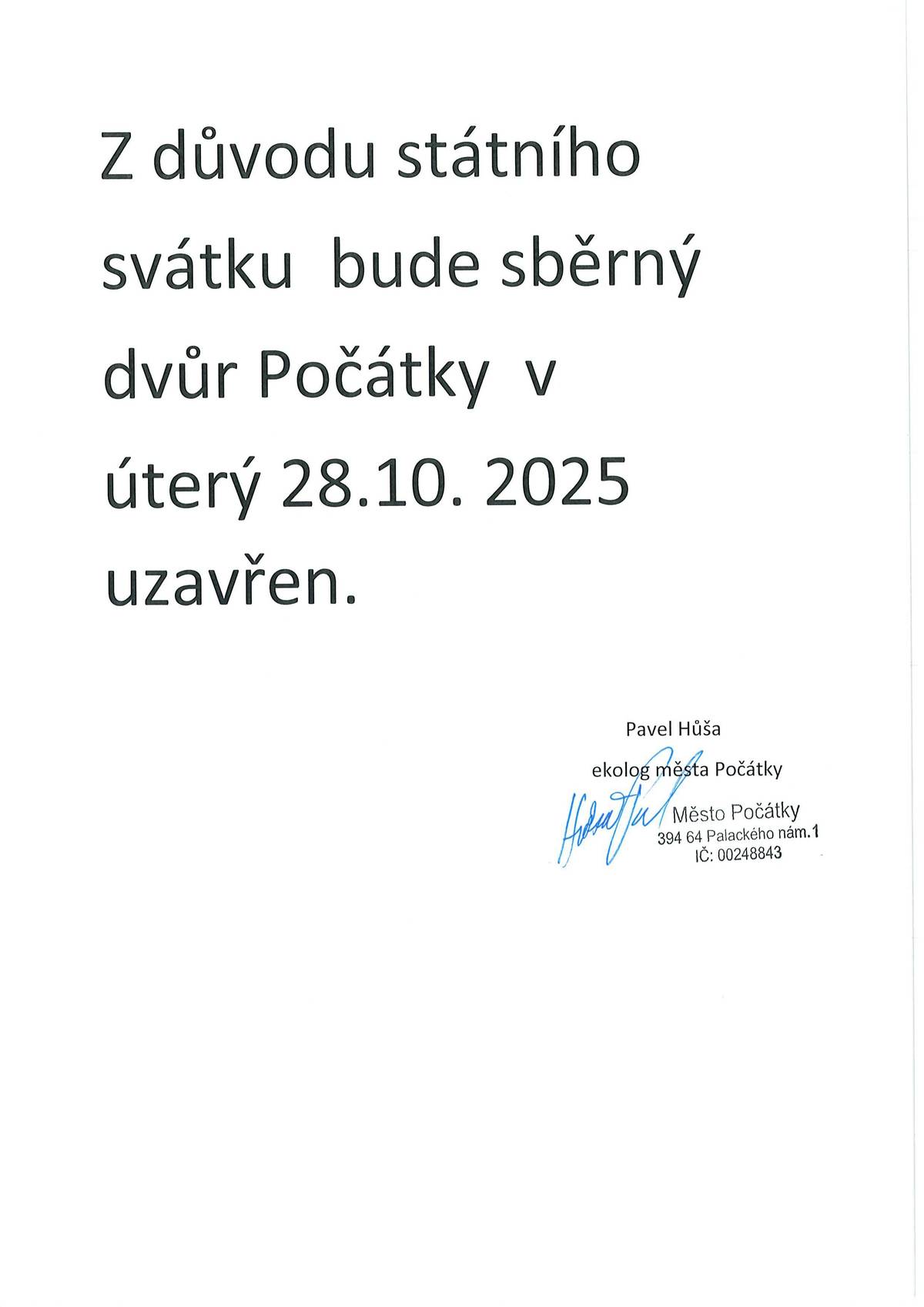 Uzavření Sběrného dvora