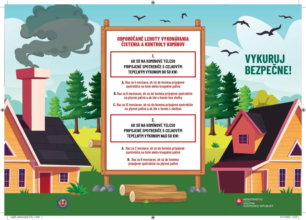 Okresné riaditeľstvo Hasičského a záchranného zboru v Piešťanoch Vám v zmysle § 21, písm. l) zákona č. 314/2001 Z. z. o ochrane pred požiarmi v znení neskorších predpisov poskytlo edukačné obrazové materiály týkajúce sa nadchádzajúceho vykurovacieho obdobia.