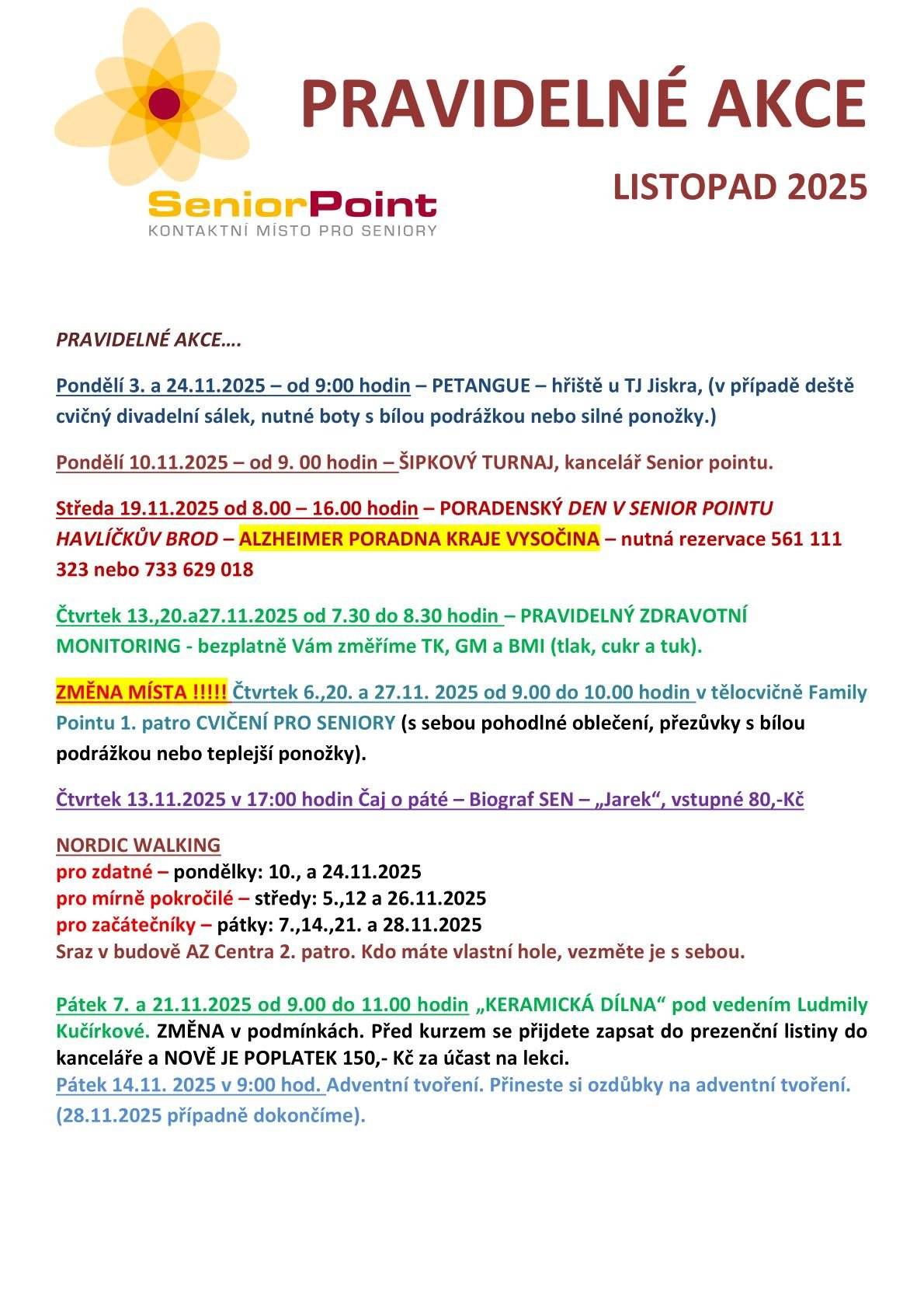 Program na listopad 2025: