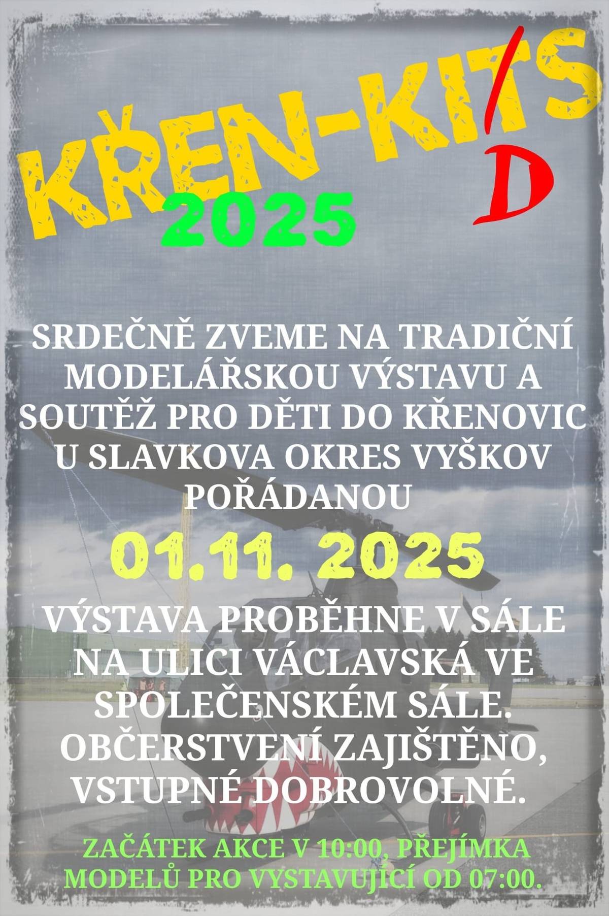 Srdečné pozvání na tradiční modelářskou výstavu a soutěž pro děti.
