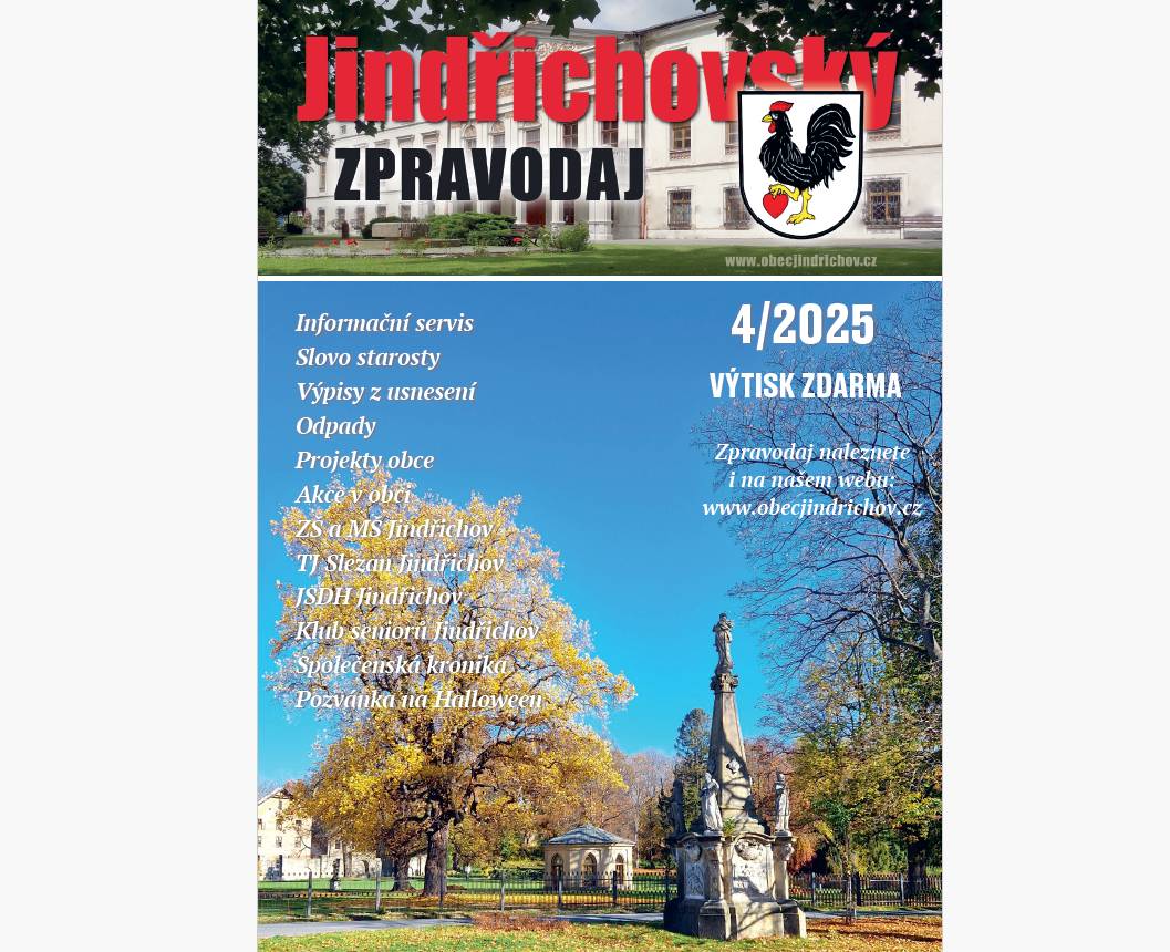 Nové vydání Jindřichovského zpravodaje naleznete v níže uvedeném odkazu: