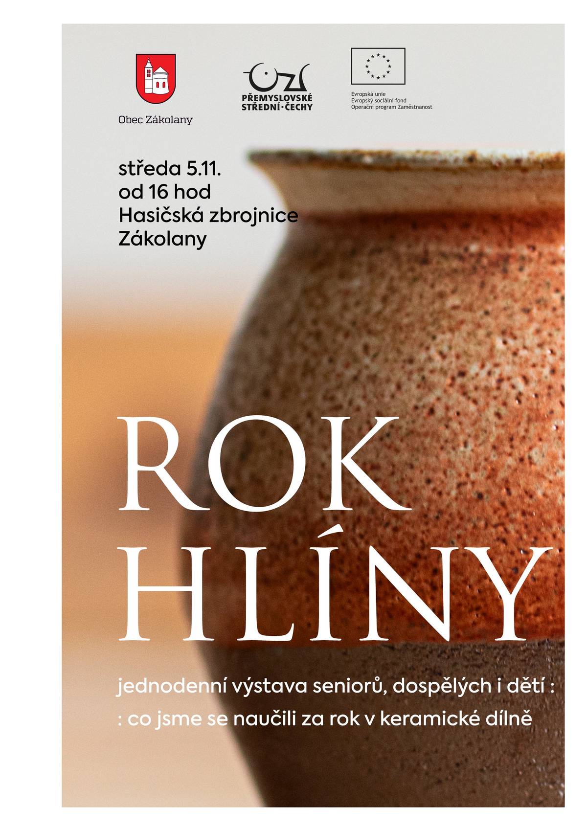 Senioři, děti, dospělí… obyčejní lidé, obyčejné ruce, k tomu trochu hlíny, vody a tepla.. Srdečně vás zveme na jednodenní výstavu keramiky, která vznikla v dílně na zákolanském nádraží ROK HLÍNY Ve středu 5.11. 2025 od 16:00 Hasičská zbrojnice Zákolany Uvidíte, co všechno se dá za jeden rok vlastníma rukama vytvořit. Na místě bude také plno dobrot a samozřejmě všichni tvůrci. Přijďte je podpořit a užít si společný čas s jednou z nejstarších forem umění. Těšíme se na vás! Lenka Kubínová Keramická dílna Na nádraží