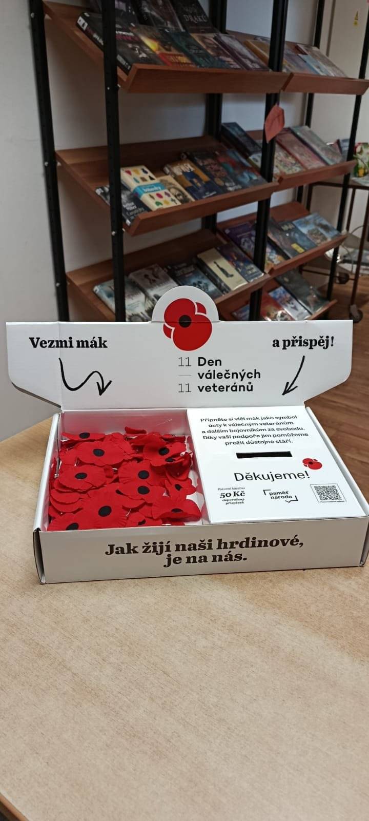 Od 3. listopadu do 28. listopadu si můžete v Městské knihovně zakoupit vlčí mák – symbol naděje, úcty a podpory válečných veteránů. 💖 Doporučená cena za jeden vlčí mák je 50 Kč. Den válečných veteránů si připomínáme 11. listopadu po celém světě. Připojte se i Vy a poděkujte těm, kteří se zasloužili o naši svobodu.