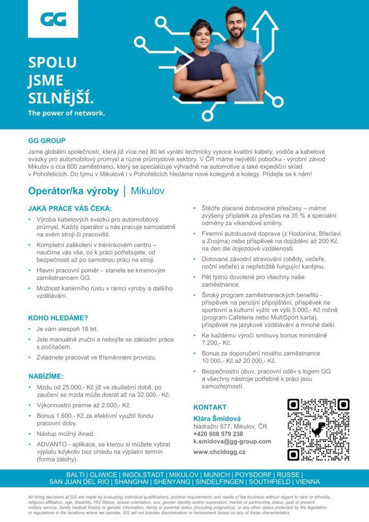 abídka skladník/skladnice a operátor/ka výroby