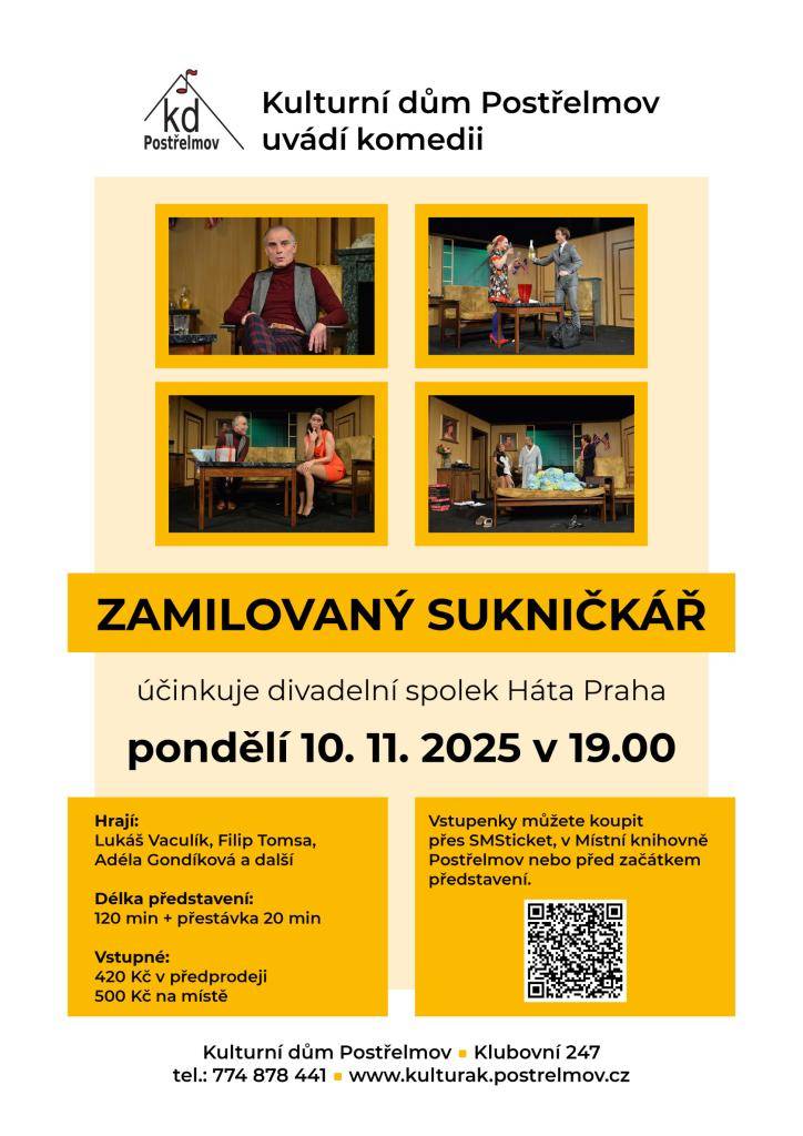 Divadelní spolek Háta - KD Postřelmov pondělí 10.11.2025 od 19:00 hod.