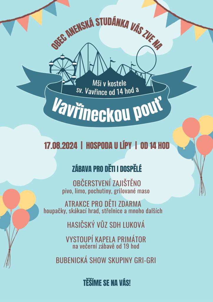 Vavřinecká pouť v Anenské Studánce 2024