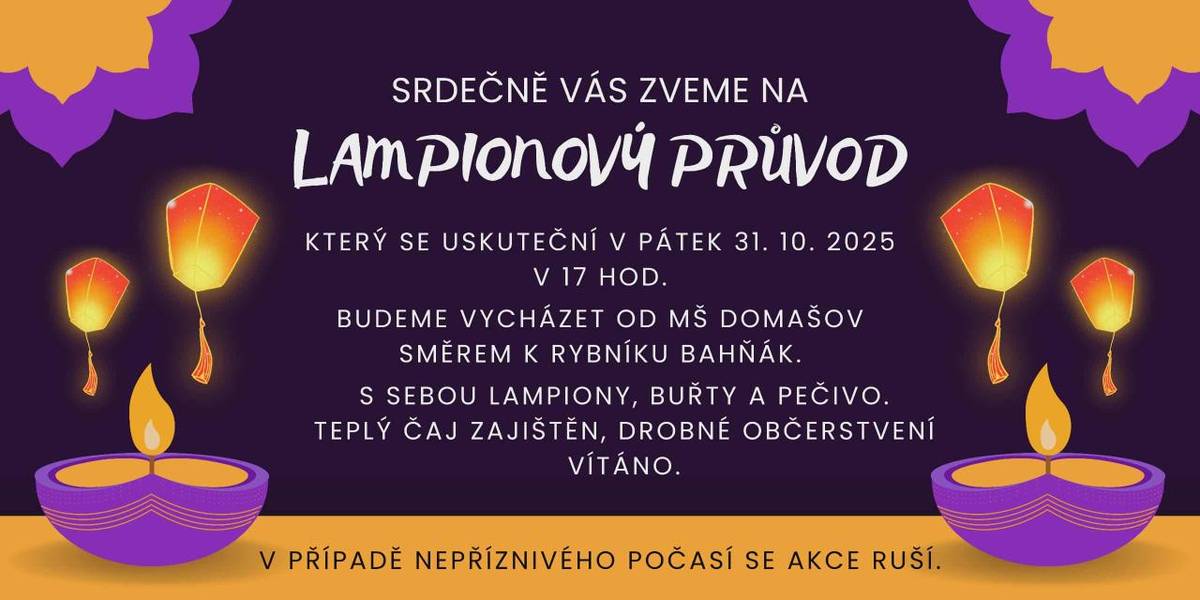 Pozvánka na Lampionový průvod MŠ