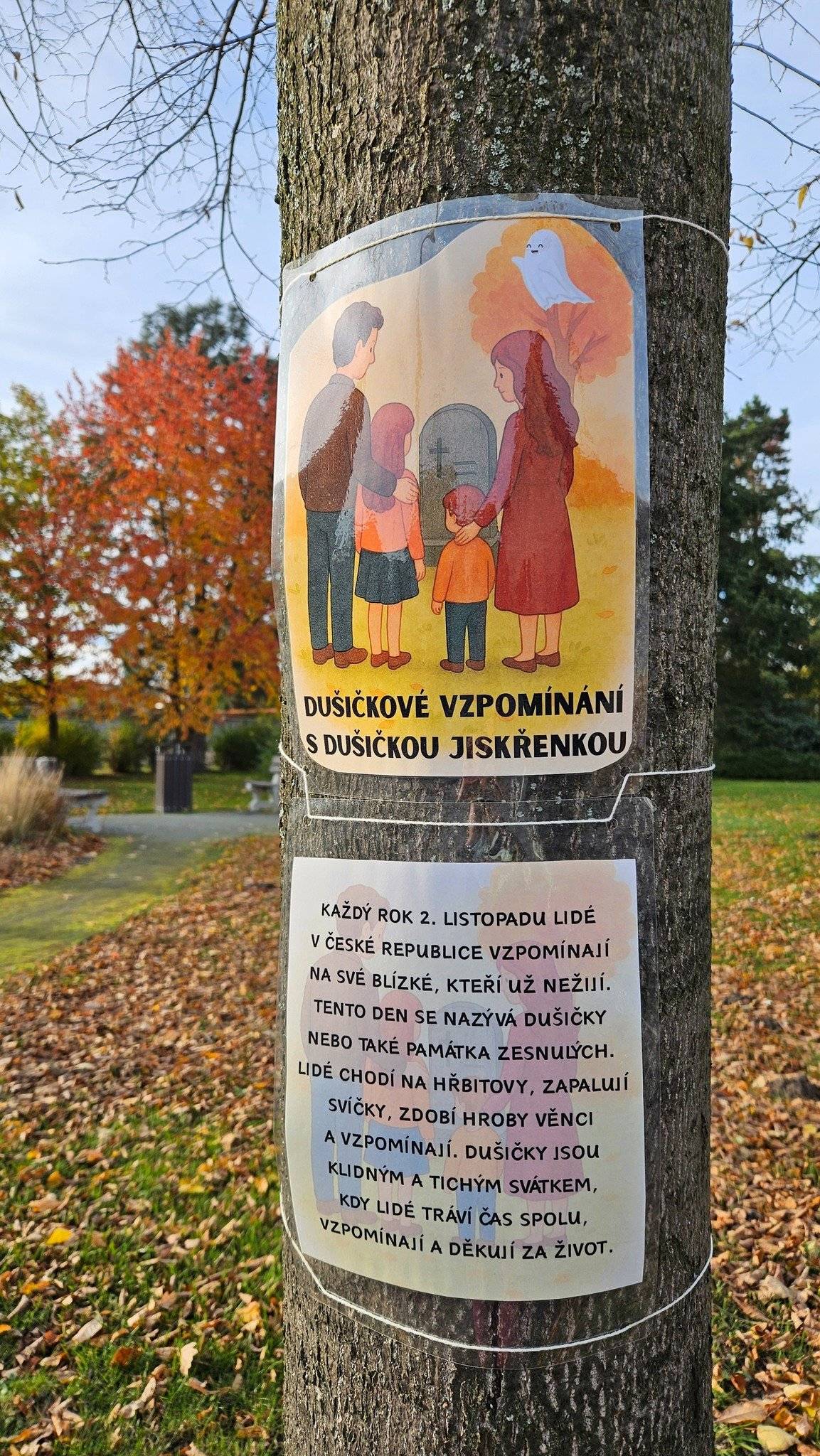 Blíží se DUŠIČKY, a proto je pro děti připraveno pár ukolů týkajících se tohoto dnu. Tématicky jsou rozvěšeny ve Skorkově od parku směrem ke hřbitovu. Pokud budete mít cestu kolem, vezměte své děti, ať se dozví pár informací o svátku zesnulých.  Tým Skorkováčku.