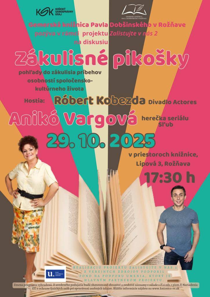 Stretnutie s hercami Anikó Vargovou a Róbertom Kobezdom  v Gemerskej knižnici Rožňava