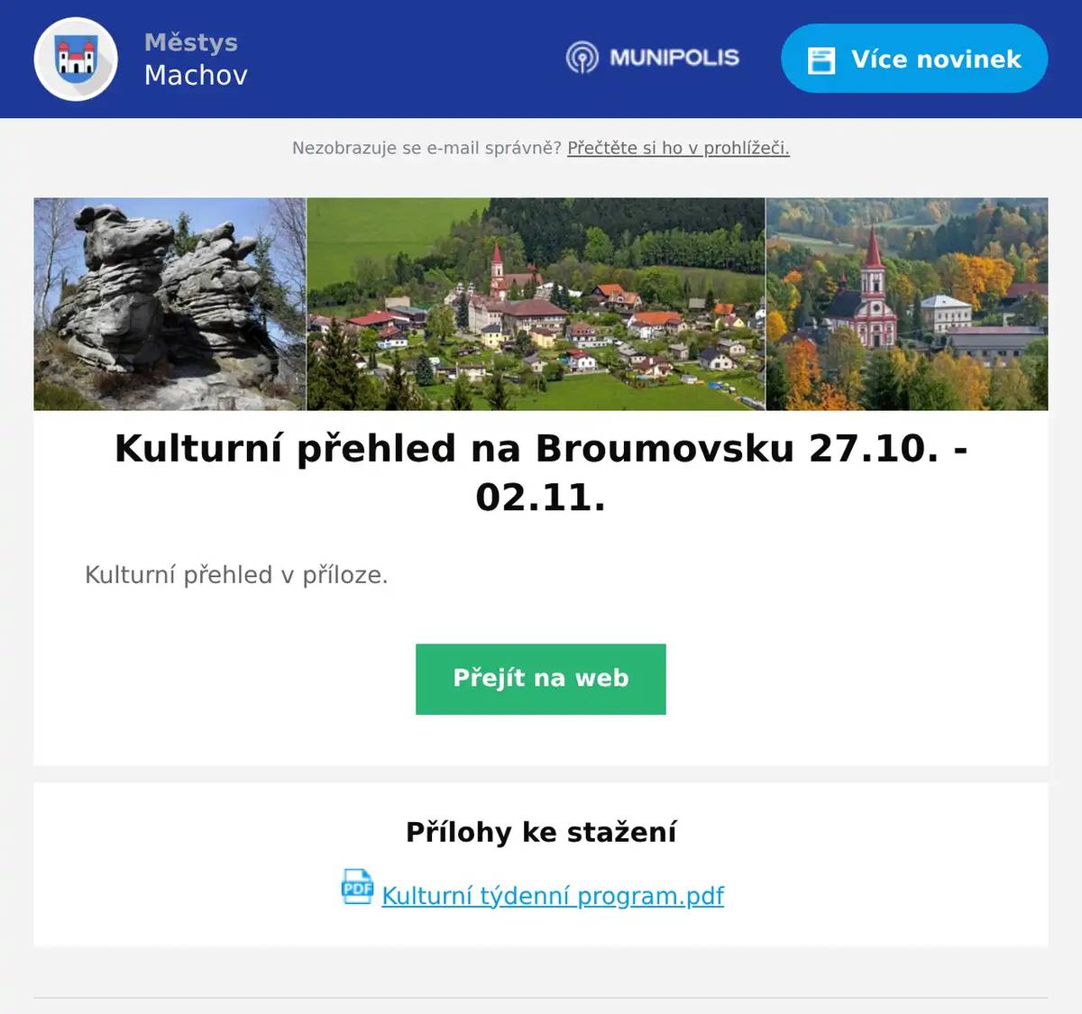 Kulturní přehled v příloze.