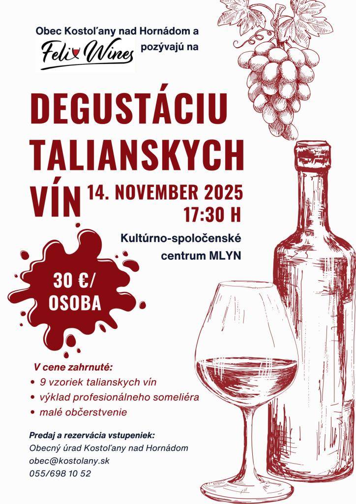 Pozývame Vás na zážitkový večer pri kvalitnom víne.