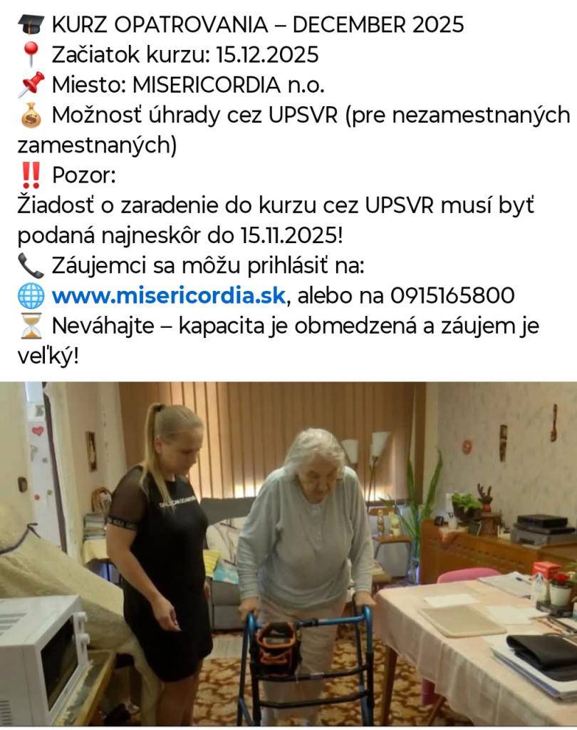 Kurz opatrovania - december 2025