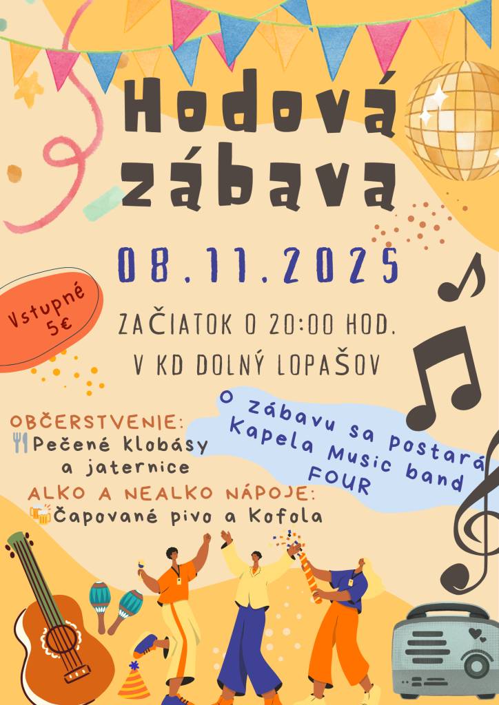08.11.2025 o 20:00 hod., KD Dolný Lopašov
