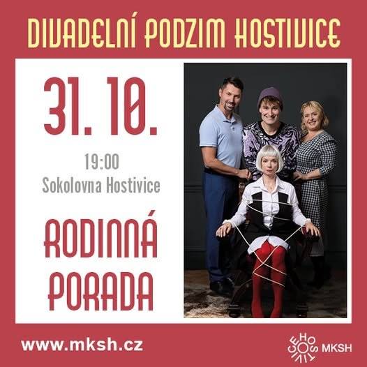 Večer, kdy rodinné vztahy praskají ve švech - přijďte se podívat na originální černou komedii plnou napětí, absurdity i překvapení!   Tři dospělé děti se rozhodnou jednou provždy vyřešit svou komplikovanou situaci s matkou - všichni se sejdou u jedné večeře. Jenže ve chvíli, kdy se vztahy napětí, slova mění v ostré zbraně a večer připomíná časovanou bombu… i koktejl, který se podává, může být poslední.   📆Datum konání: 31. 10. 2025 🕖Čas: 19,00 hod 📍Místo: sokolovna Hostivice 🎫Vstupné: 380,- Kč v předprodeji, 490,- Kč na místě       vstupenky online zde