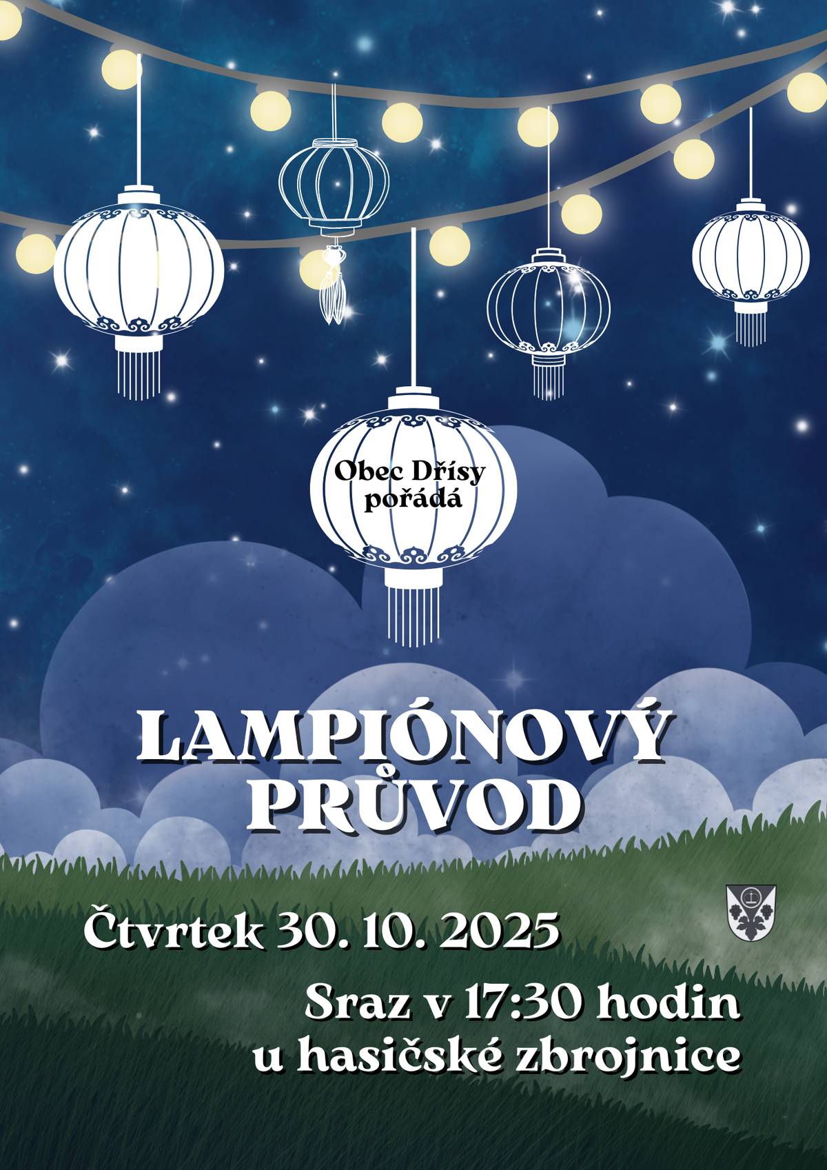 Srdečně zveme všechny malé i velké na Lampiónový průvod, který se uskuteční DNES v 17:30 hodin. Sraz před hasičskou zbrojnicí. Těšíme se na viděnou!