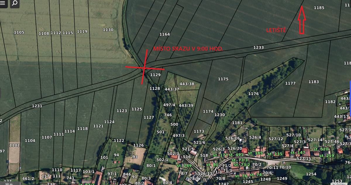 Zítra, tj. v sobotu 1. listopadu 2025 se od 9:00 hod. koná obecní brigáda na sázení stromů v lokalitě obnovené polní cesty pod letištěm. Nejlepší přístup na místo je ve směru od ul. Žleb, asi ve vzdálenosti 100 m od posledního domu odbočka na polní cestu vlevo. Sraz je u křížku, viz mapka. Na místo je možno přijet i autem. Nářadí na místě bude, ale samozřejmě pokud máte nějaké své oblíbené, tak si je vezměte:).  Občerstvení bude rovněž zajištěno. Předpokládaný konec brigády je kolem poledne. V rámci brigády společně s našimi turisty zasadíme památeční lípu k padesátiletému výročí založení turistického oddílu v naší obci.🙂 Těšíme se na vaši účast a na to, že výsadbou stromů dodáme obnovené cestě ještě vyšší estetickou a ekologickou hodnotu. -lk-