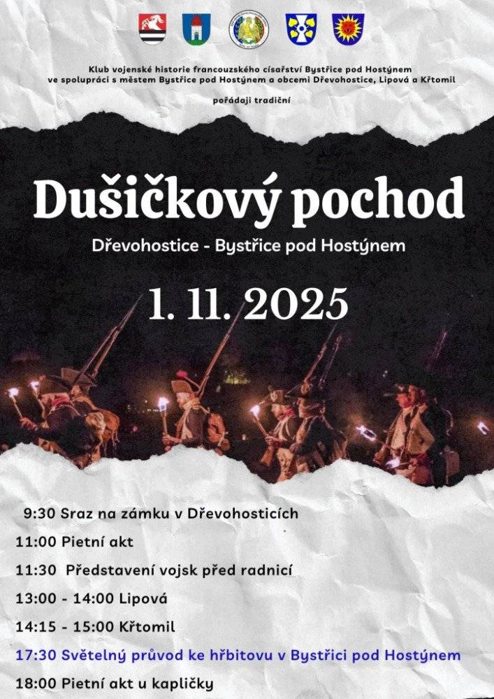 sobota 1.11.2025 - Křtomil - 14:15 - 15:00 před budovou bývalé hasičárny