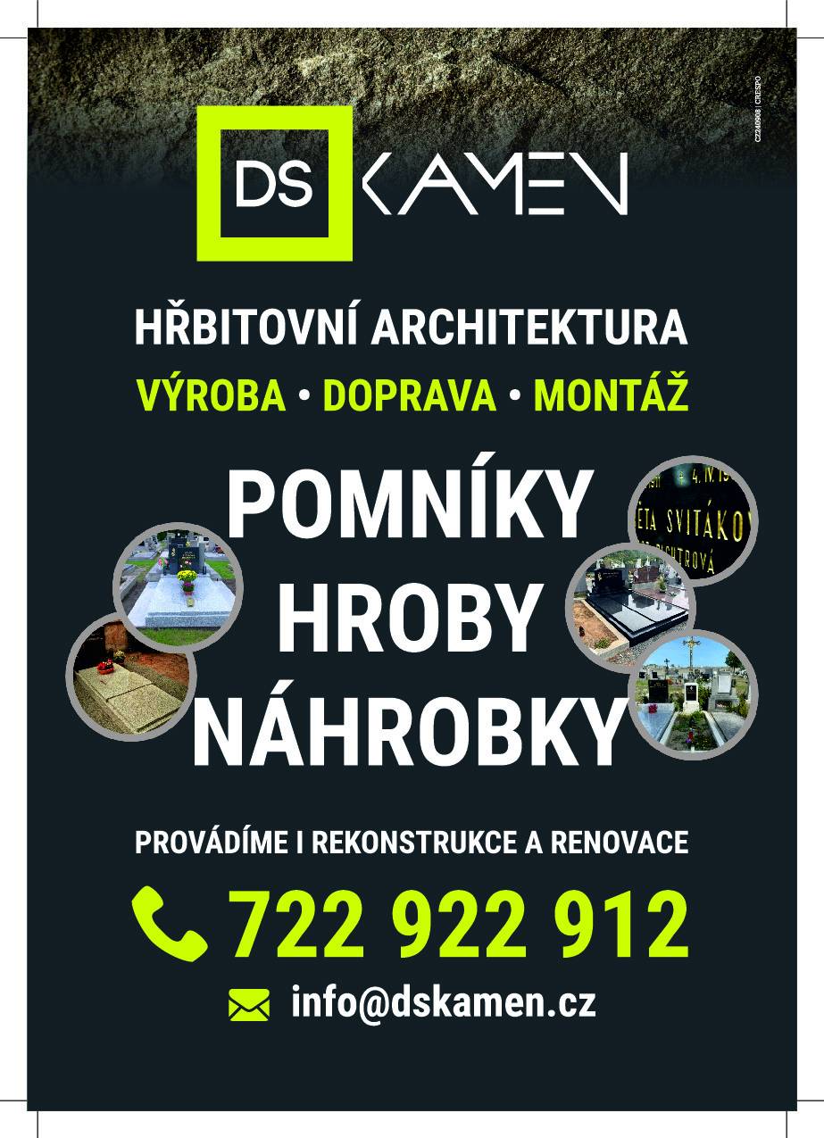 Vážení občané, V úterý 4.11. ve 13:00 navštíví hřbitov Uhřínov kameníci z DS kamen (tel. 722 922 912). Budou poskytovat bezplatné konzultace a přijímat objednávky na opravy hrobů včetně zlacení a přípisů. Využijte této příležitosti pro odborné posouzení stavu vašeho hrobu a možnosti jeho renovace.