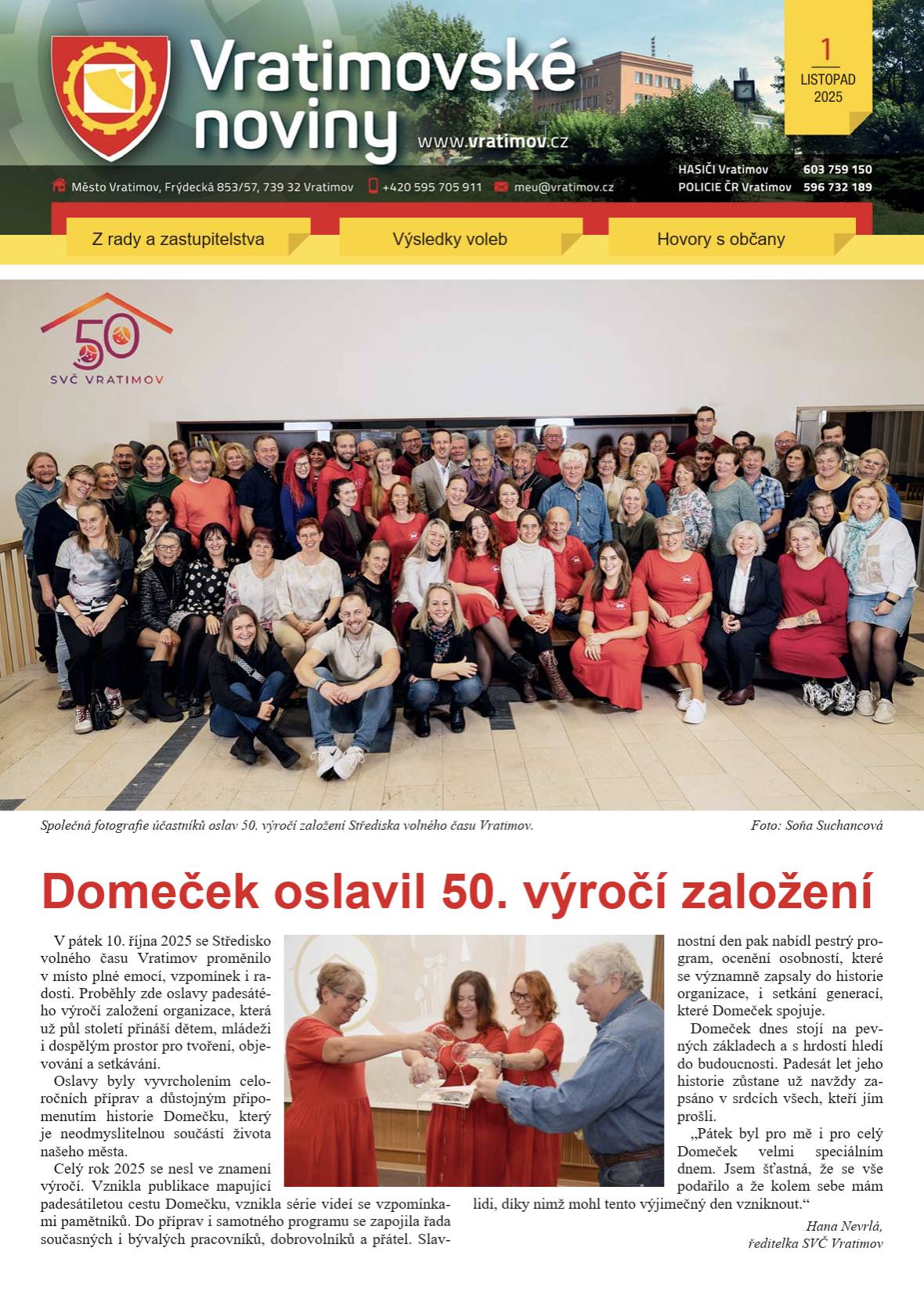 Vážení občané, online verzi Vratimovských novin 11/2025 naleznete zde.