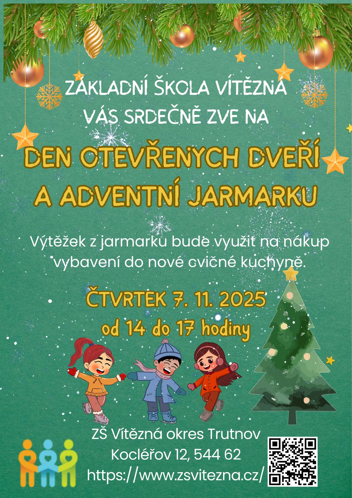 ZŠ Vítězná Vás srdečně zve na Den otevřených dveří a adventní jarmark.