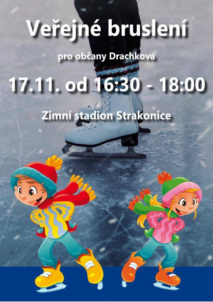 První veřejné bruslení letošní sezóny proběhne 17.11.2025 od 16:30 do 18:00 na zimním stadionu ve Strakonicích.