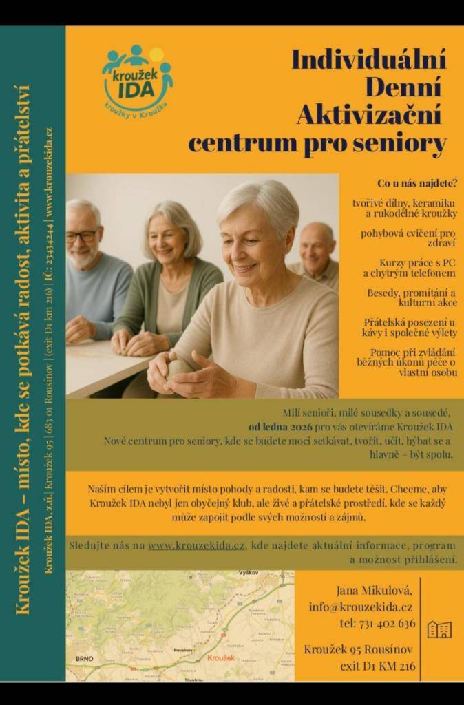 Informace o novém kroužku - Individuální Denní Aktivizační centrum pro seniory