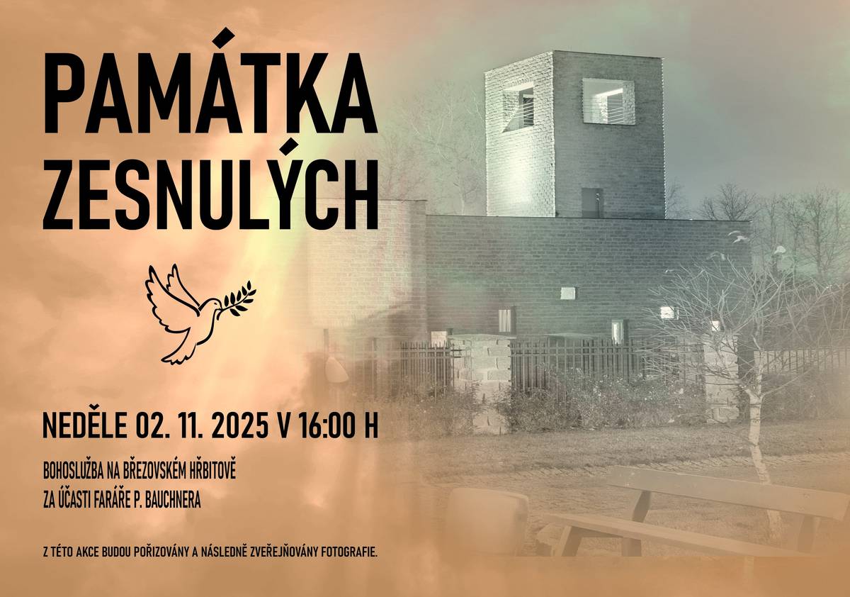 Město březová zve všechny občany v neděli 2. listopadu od 16:00 hod. na svatudušní mši. Bohoslužba na březovském hřbitově proběhne za účasti faráře p. Bauchnera.