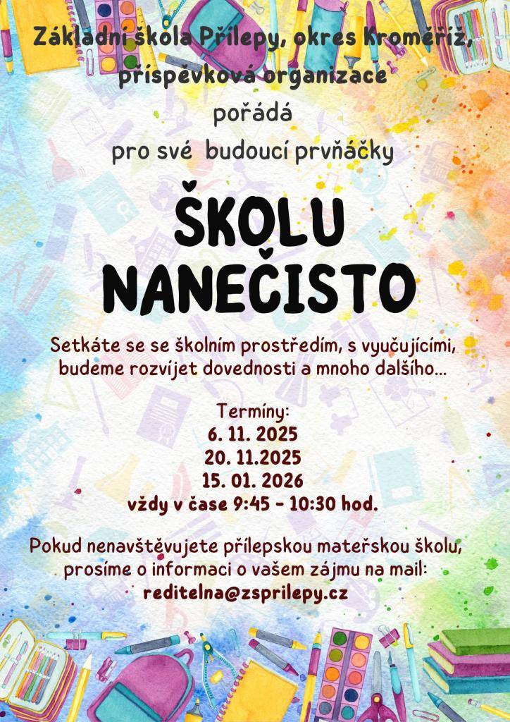 Zveme všechny předškoláky, kteří chtějí být našimi žáky...