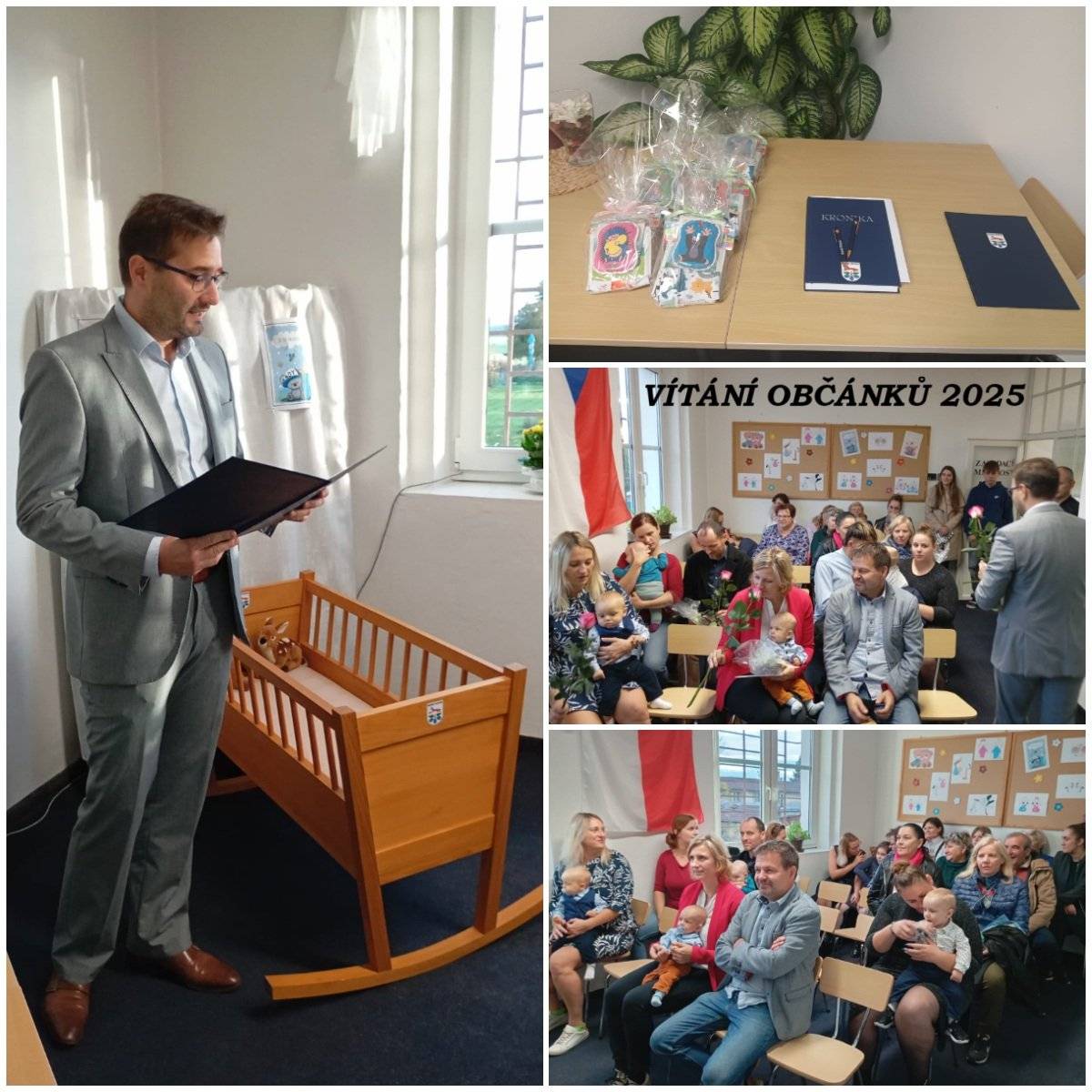 V pátek 24. října 2025 pan starosta přivítal nové občánky naší obce. Bylo to milé setkání plné úsměvů, radosti a hrdosti rodičů i prarodičů. Rodičům přejeme mnoho krásných chvil se svými ratolestmi a dětem především zdraví, lásku a spokojený život.