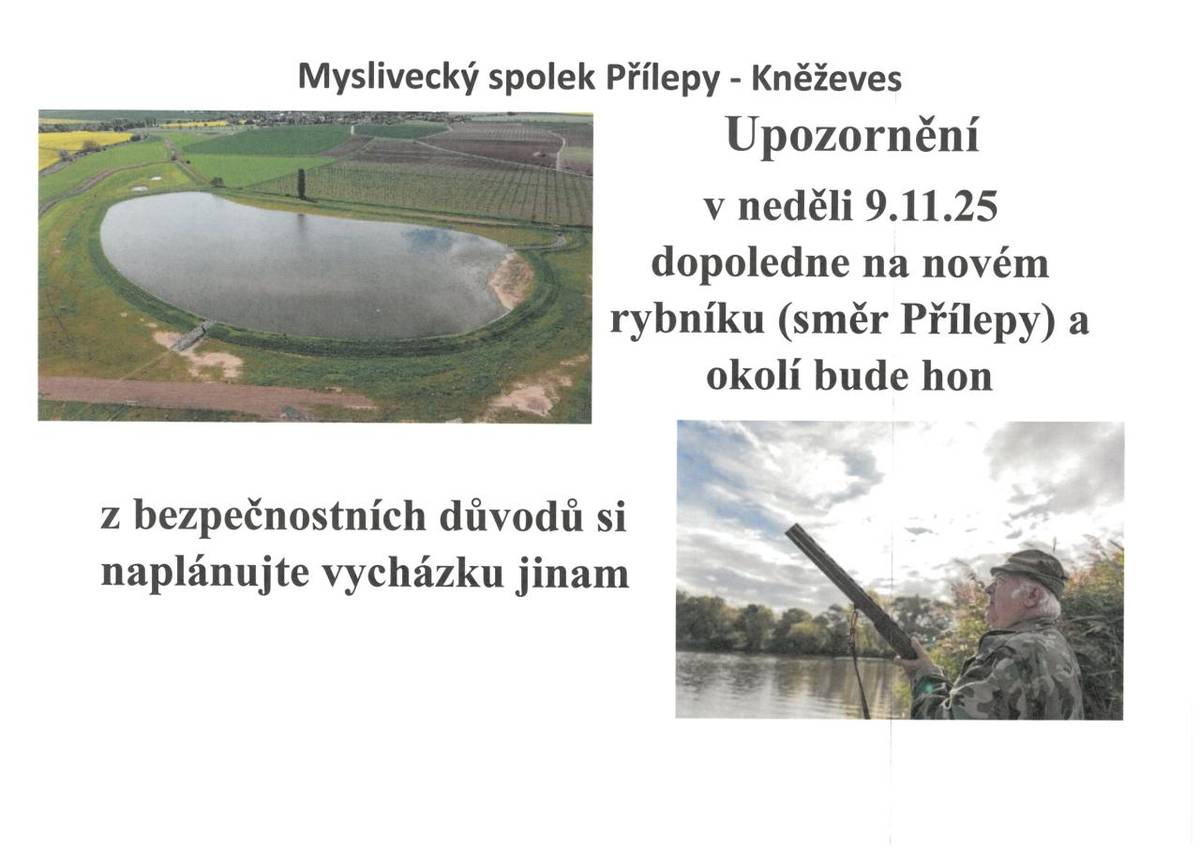 z bezpečnostních důvodů si naplánujte vycházku jinam
