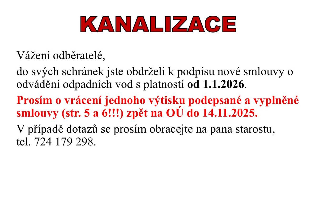 Smlouvy o odvádění odpadních vod