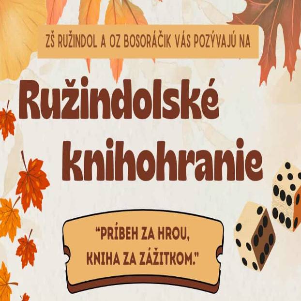 Srdečne vás pozývame na Ružindolské knihobranie – podujatie plné hier, tvorivosti, rozhovorov a dobrej nálady.