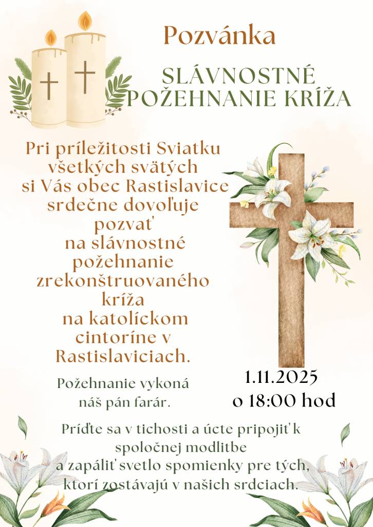 Slávnostné požehnanie kríža