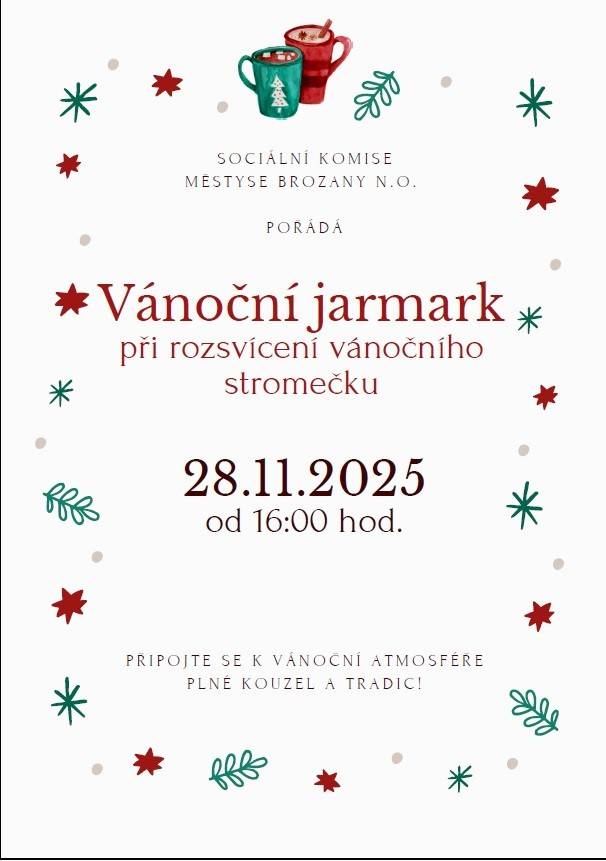 Vánoční jarmark při rozsvícení vánočního stromečku dne 28.11.2025 od 16.00 h