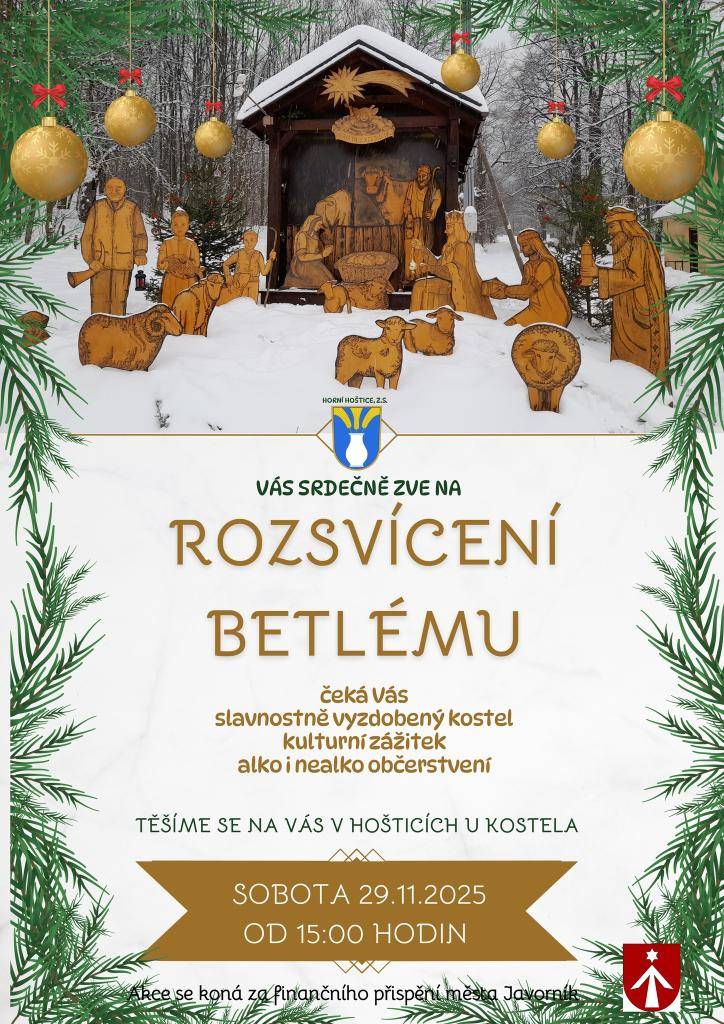 29.11.2025 v Hošticích u kostela od 15:00 hodi