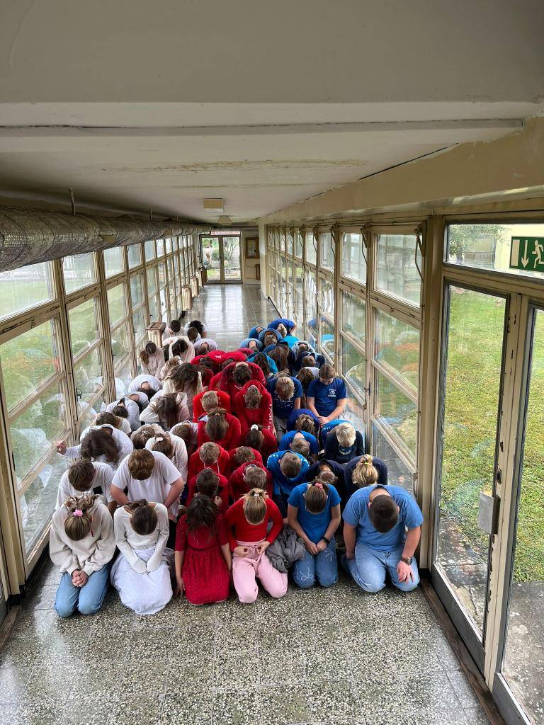 V pátek 24. 10. si naši žáci připomněli vznik Československé republiky. Obzvlášť se vydařila "živá trikolora" vytvořená žáky, kteří byli oblečeni v barvách naší vlajky.