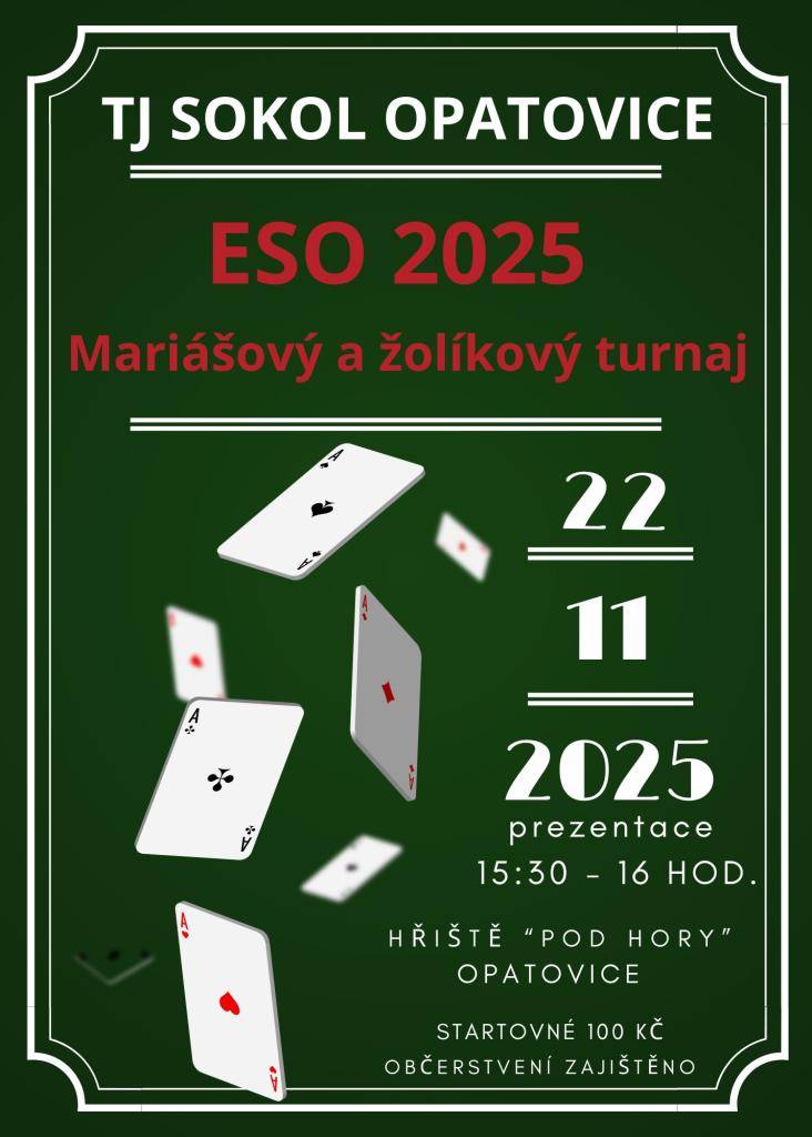 mariášový a žolíkový turnaj