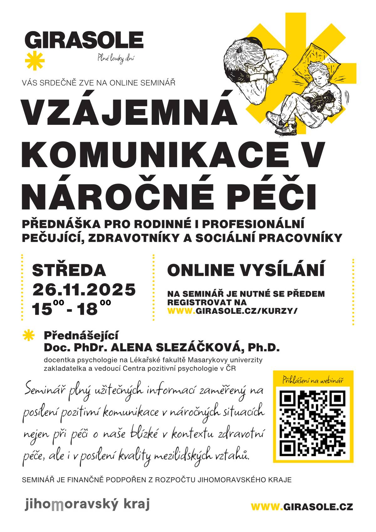 GIRASOLE srdečně zve na on line seminář VZÁJEMNÁ KOMUNIKACE V NÁROČNÉ PÉČI
