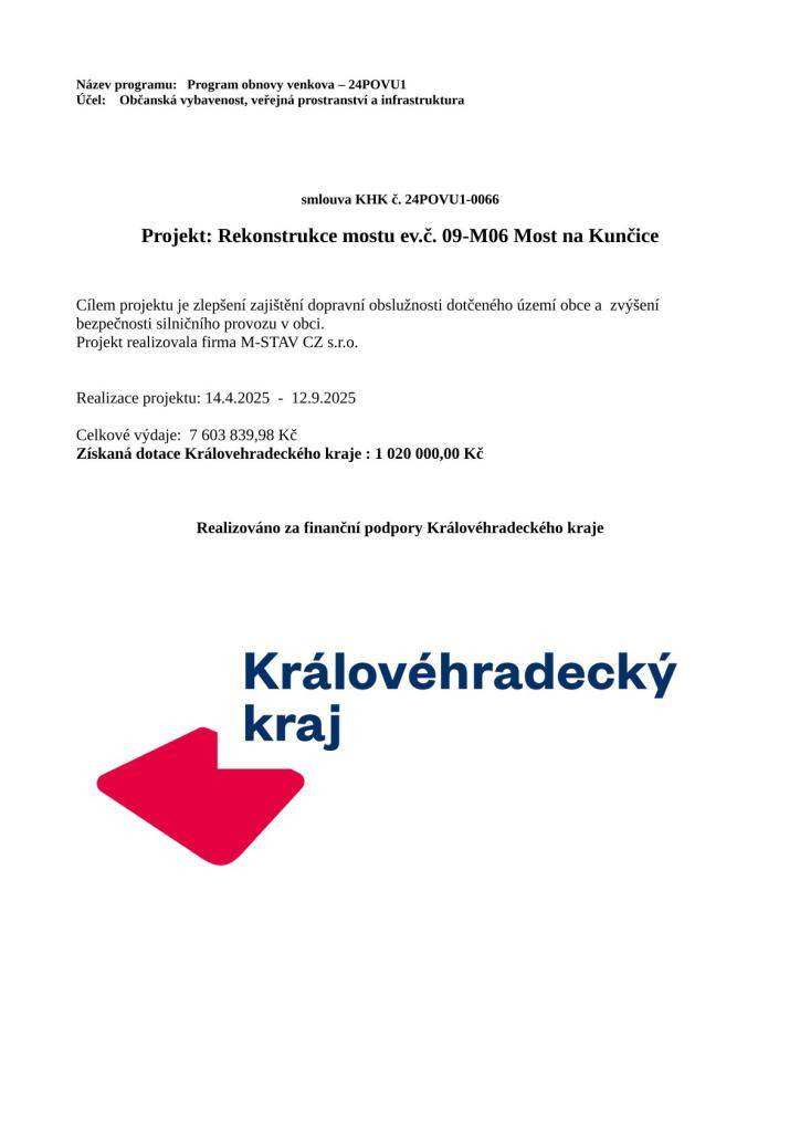 Realizováno za finanční podpory Královéhradeckého kraje.