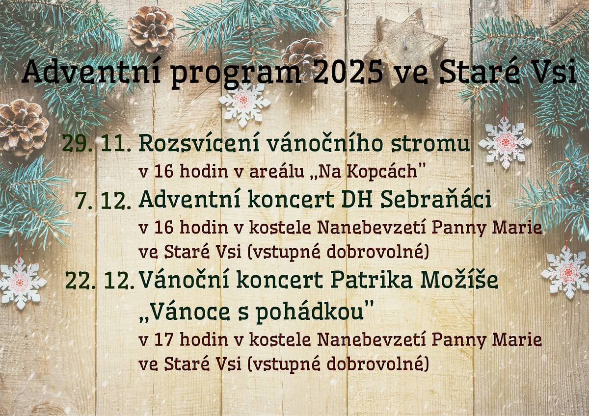 🌟ADVENTNÍ PROGRAM 2025 VE STARÉ VSI 🌟