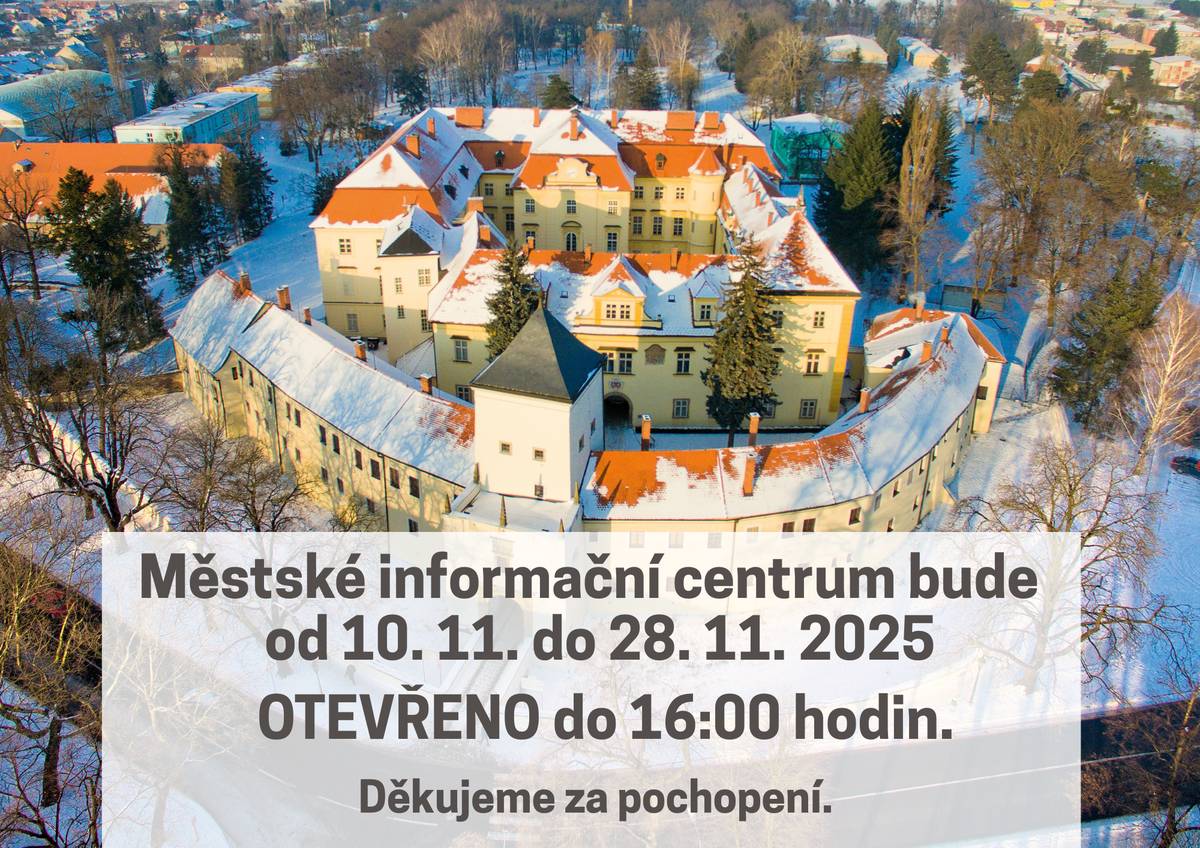Městské informační centrum Bystřice pod Hostýnem upozorňuje návštěvníky na změnu své otevírací doby. Od 10. do 28. listopadu bude otevřeno pouze do 16 hodin.