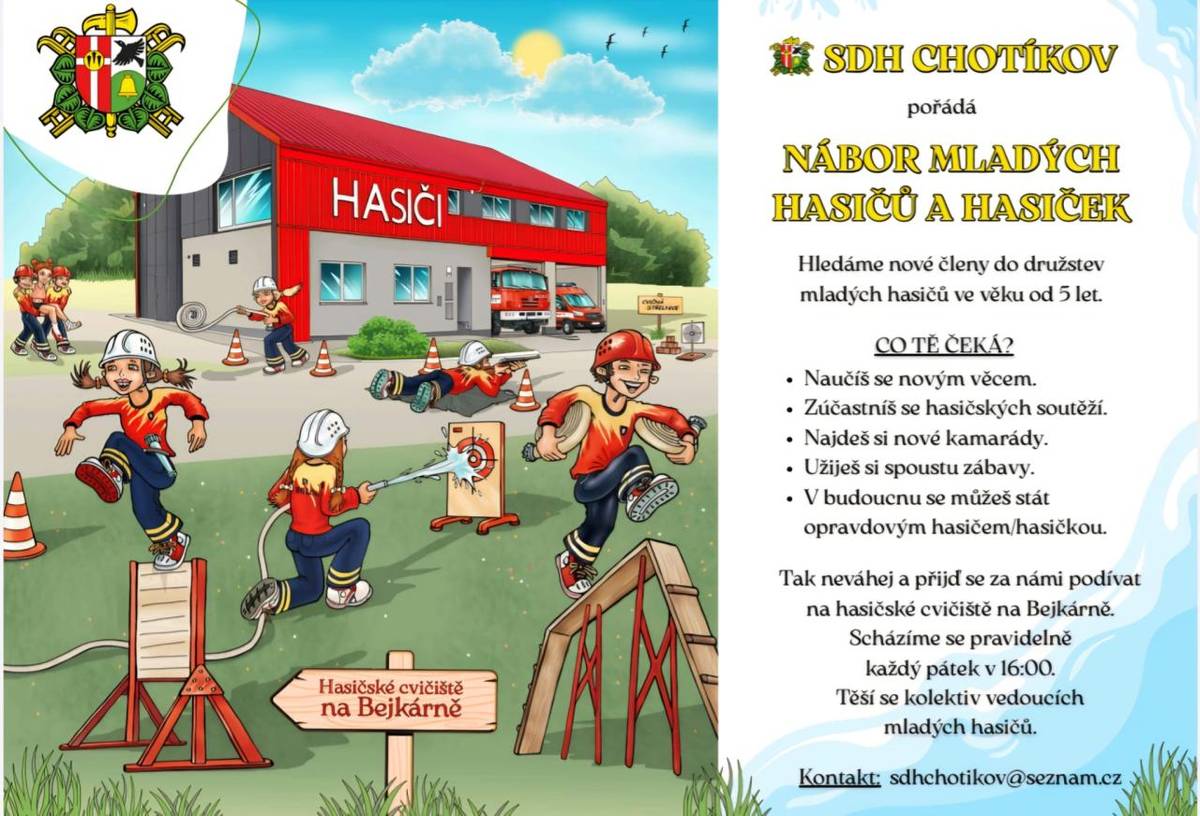 Chceš se stát dobrovolným hasičem? Přijď se podívat. Každý pátek na hasičském cvičišti na Bejkárně.