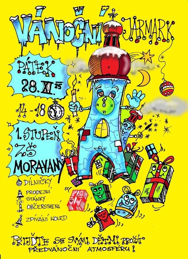 Vánoční jarmark na I. st. ZŠ se koná 28. 11. 2025 od 14 - 18 hod.