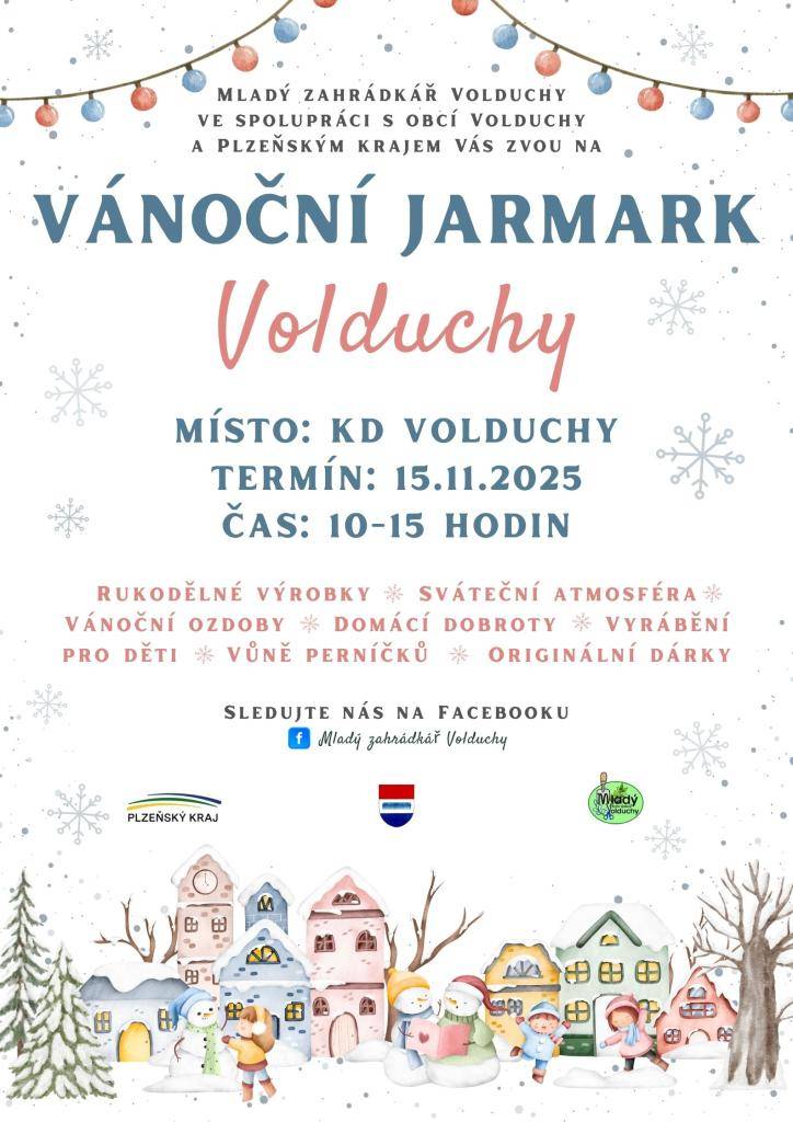 Vánoční jarmark se koná 15. listopadu 2025 v KD Volduchy. Přijďte si užít sváteční atmosféru s rukodělnými výrobky a domácími dobrotami. Na programu jsou také vánoční ozdoby a překvapení pro mladé návštěvníky.