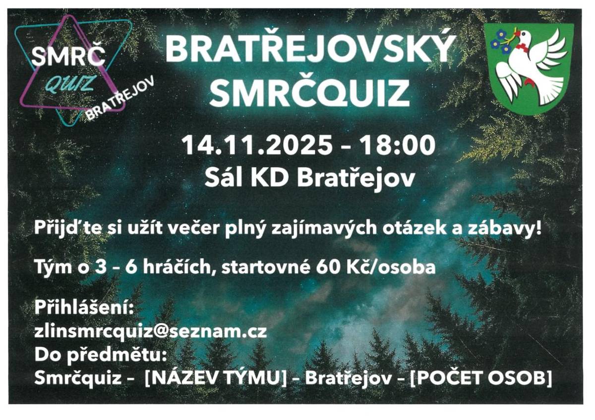 14.11.2025  v 18hod. Bratřejov KD