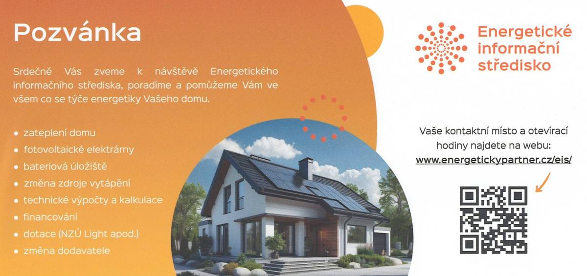 Vážení spoluobčané, zveme vás na odpoledne praktického energetického poradenství pro dům i peněženku. 📅 5. 11. 2025 (středa), 16:00–19:00 📍 OÚ Ptice – malá zasedací místnost 🧭 Co probereme na místě: ✅ Zateplení domu ✅ Fotovoltaické elektrárny ✅ Bateriová úložiště ✅ Změna zdroje vytápění ✅ Technické výpočty a kalkulace ✅ Financování ✅ Dotace (např. NZÚ Light) ✅ Změna dodavatele energií ℹ️ Více informací a kontakty: www.energetickypartner.cz/eis/ Přijďte si nechat spočítat, co se vám vyplatí. 🤝  Ing. Miloš Dvorský starosta