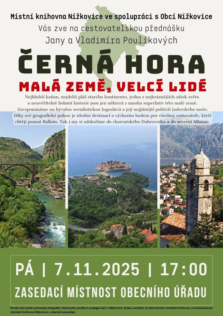 v pátek 7.11.2025 od 17 hodin zasedací místnost OÚ Nížkovice