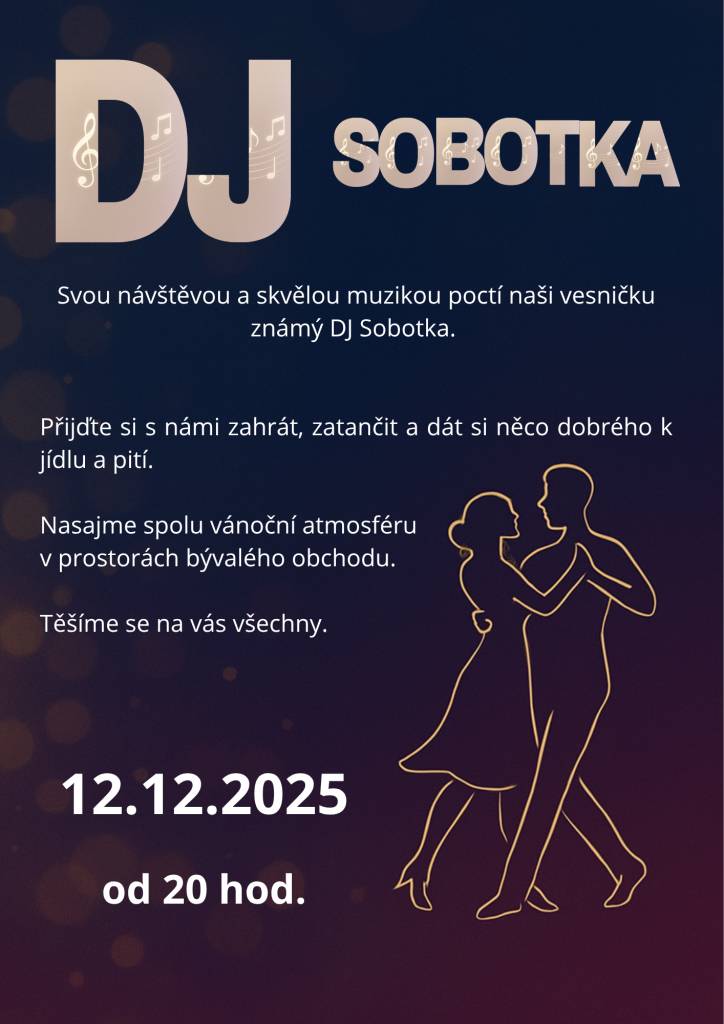 Přijďte si s námi zahrát, zatančit a dát si něco dobrého k jídlu a pití. Nasajme spolu vánoční atmosféru v prostorách bývalého obchodu. Těšíme se na vás všechny.