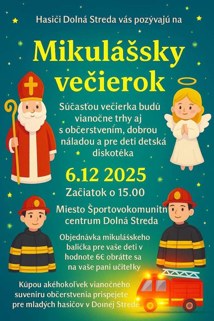 Mikulášsky večierok - V prípade záujmu o mikulášske balíčky, kontaktujte nás na mob. číslach 0905 460 759, 0904 294 255 v termíne do 09.11.2025.