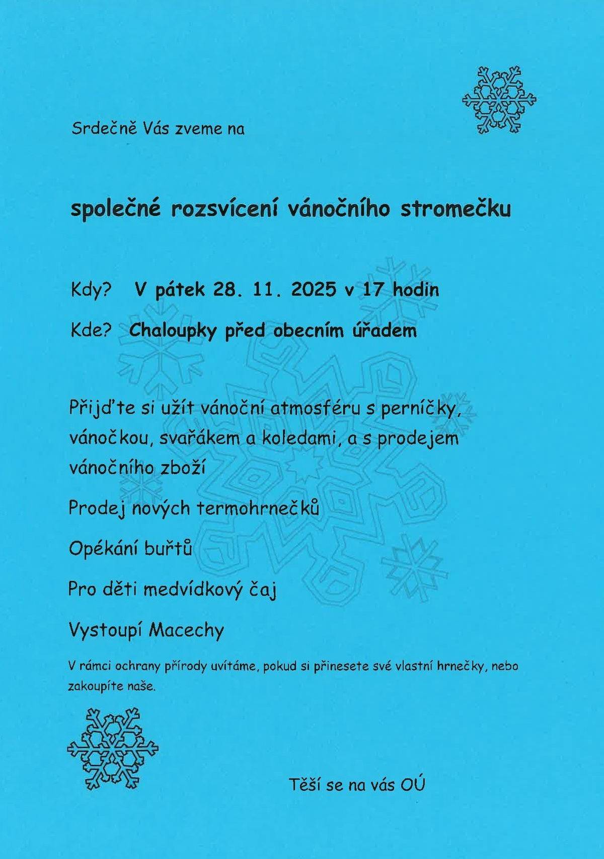 Rozsvícení vánočního stromku 2025